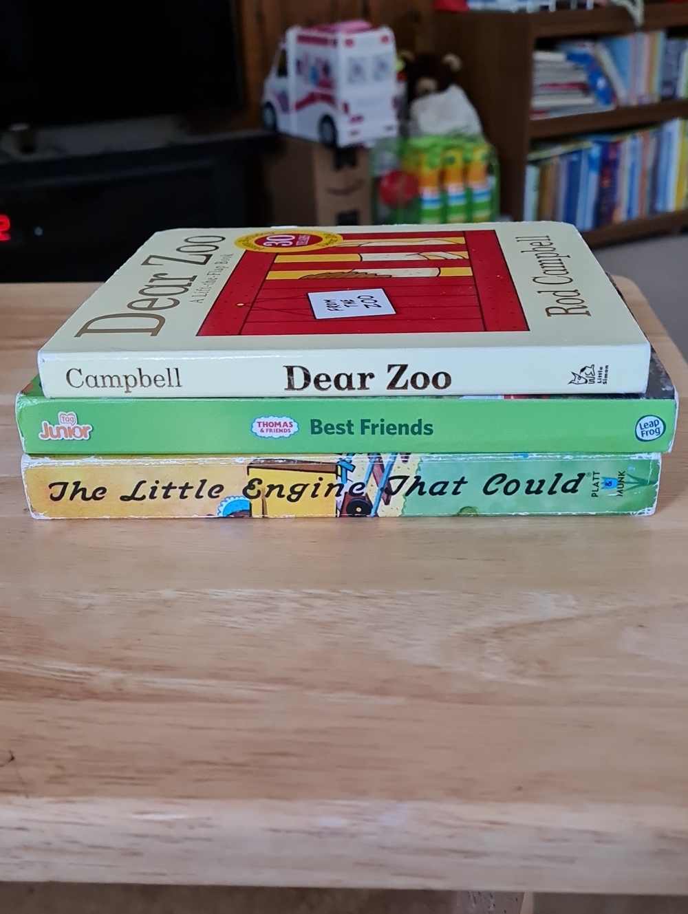 3 Childrens Board Books, Good Condition Dear Zoo, Thomas & Friends, The Little E